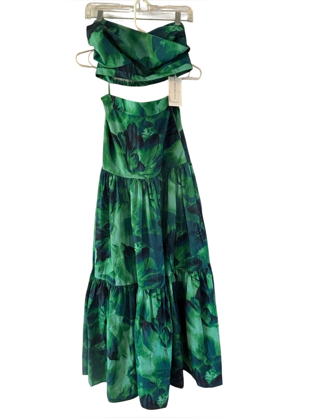 NWT Ayla Women's Maxi Skirt and Top Set Floral Calista Green Size Small